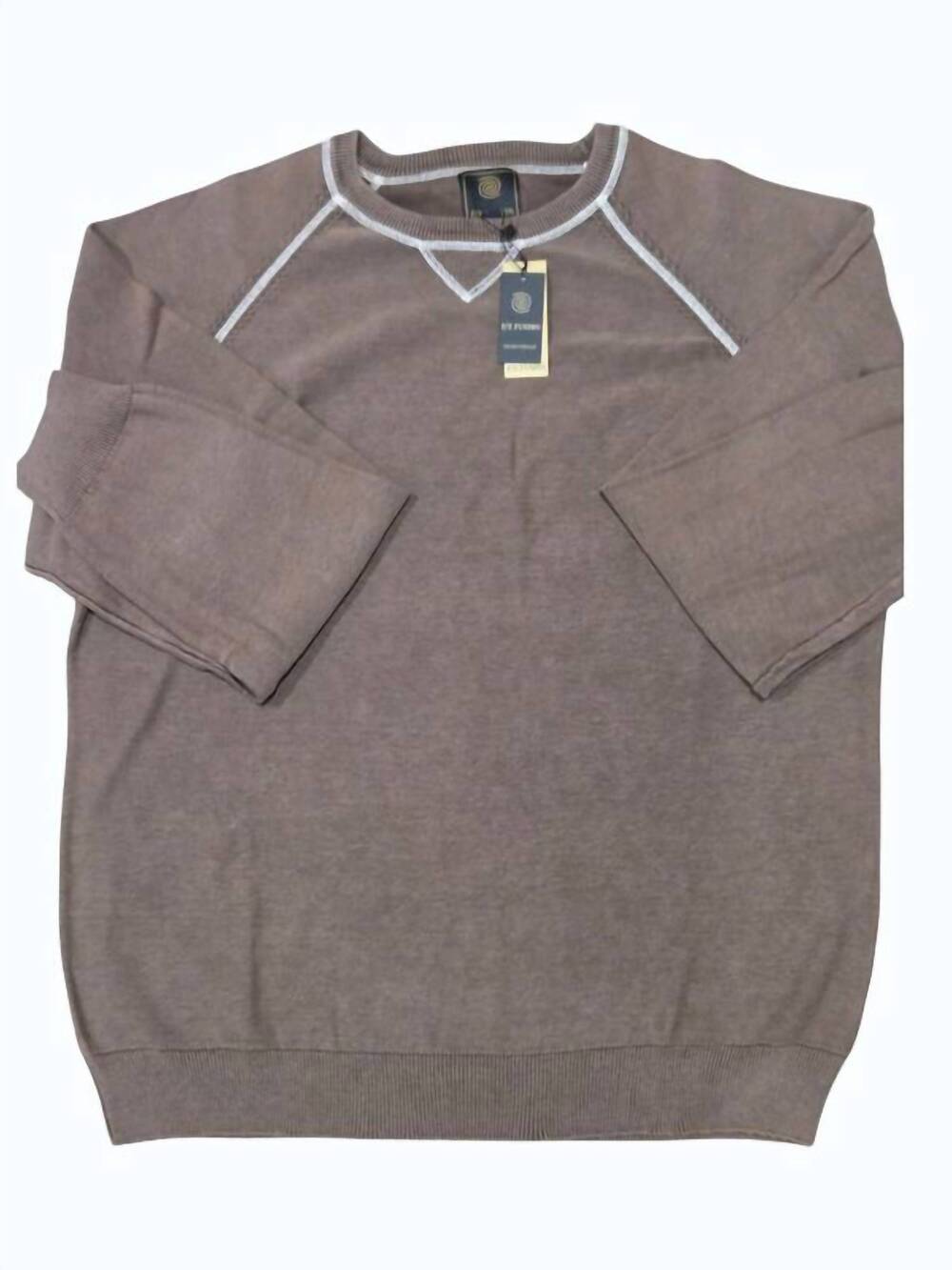 NEW F/X FUSION men's crewneck sweater in brown